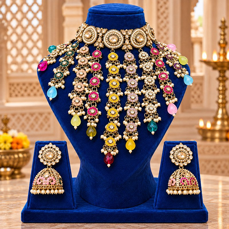 Satrangi noor jewellery set