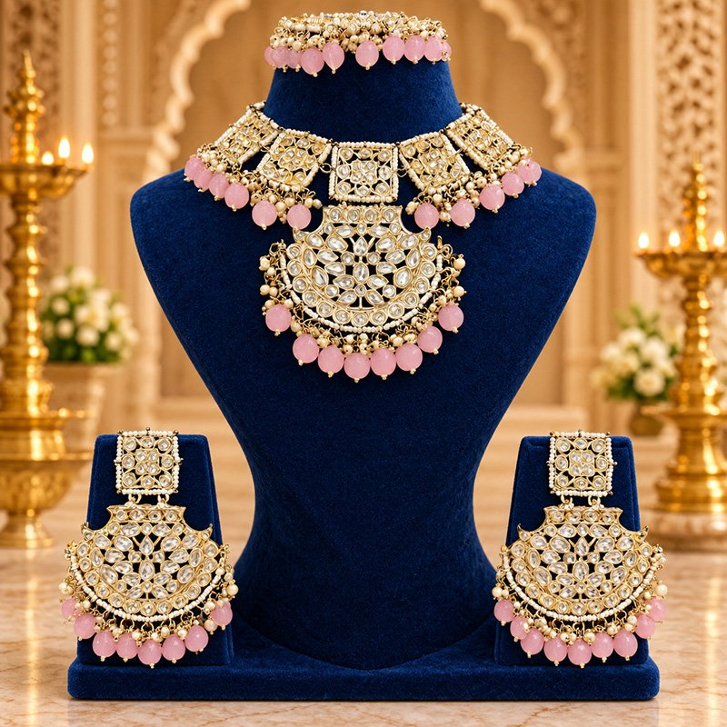 Gulabi noor mundane jewellery set