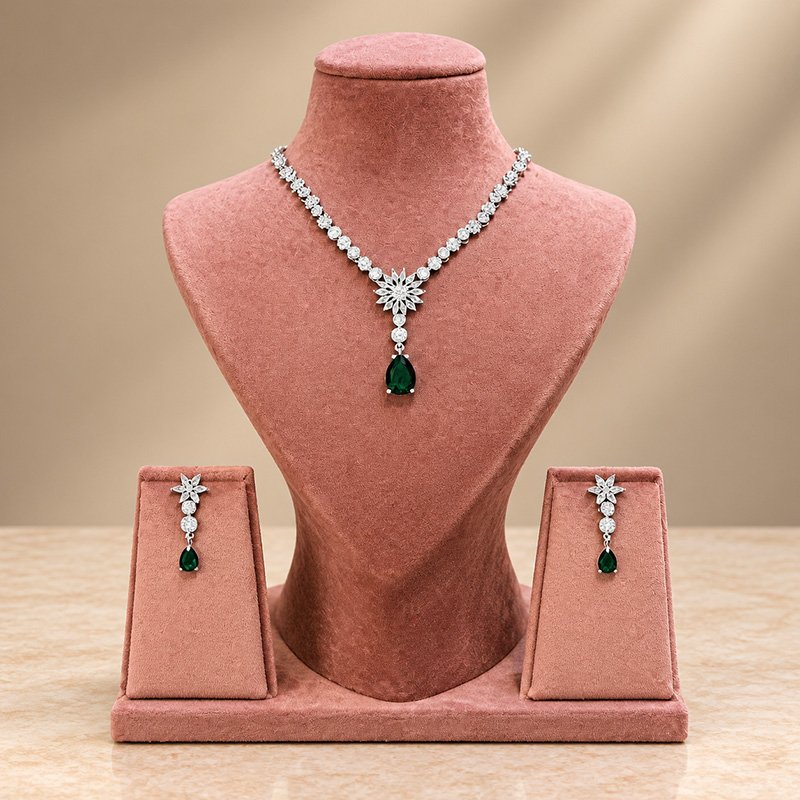 Elaria green ad jewellery set