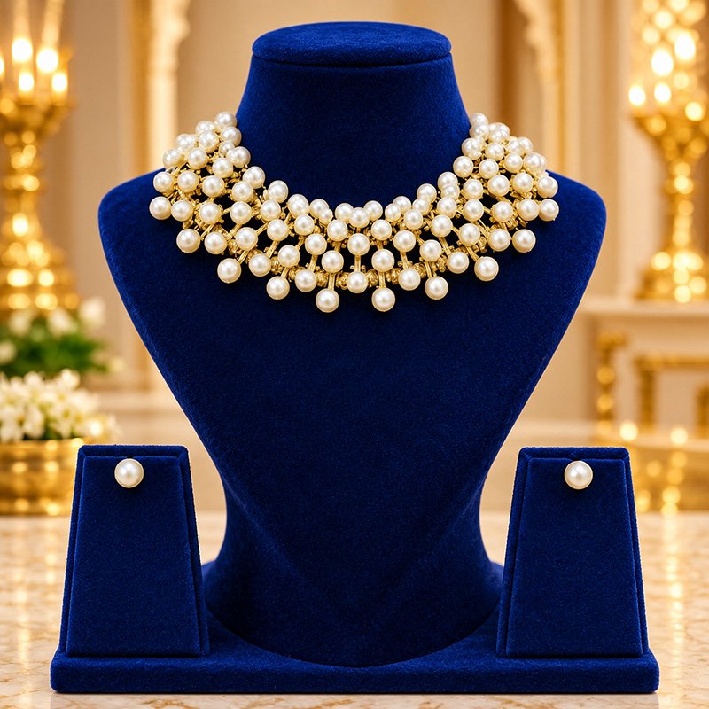 Royal luster pearl jewellery set