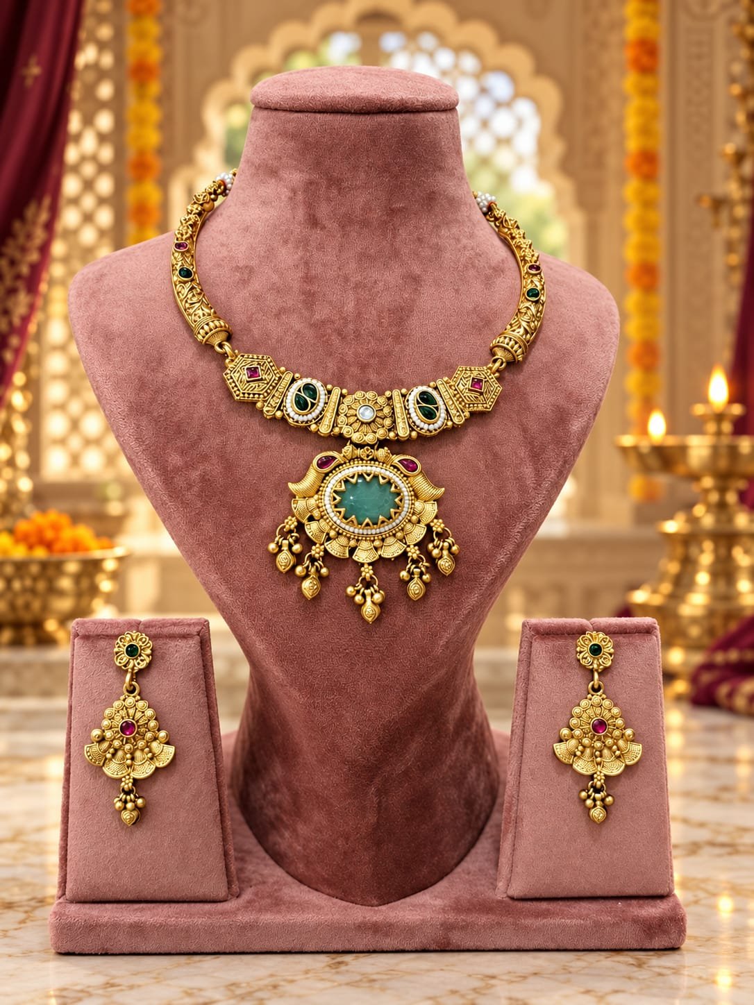 Rajvi gold heritage jewellery set