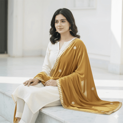 Aripan Cherry Velvet Gota Chunni Gold velvet cherry