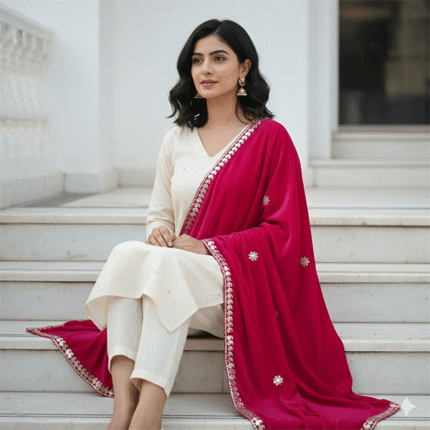 Aripan Cherry Velvet Gota Chunni Pink velvet cherry